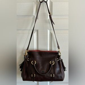 Dooney & Bourke Florentine Leather Satchel LARGE size in Brown Tmoro